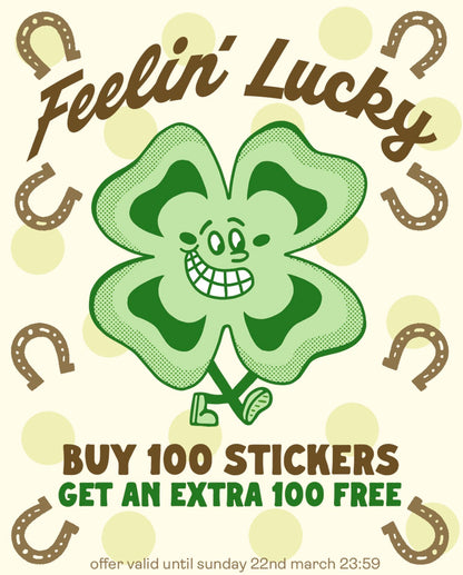St PATRICKS DAY DEAL - 200 x VINYL STICKERS FOR £55